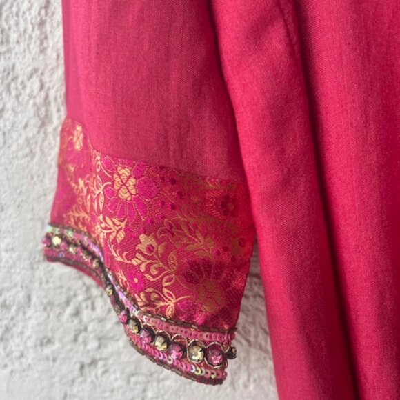 Embellished Pink Silk Kurta from India - NWOT - Picture 3 of 10